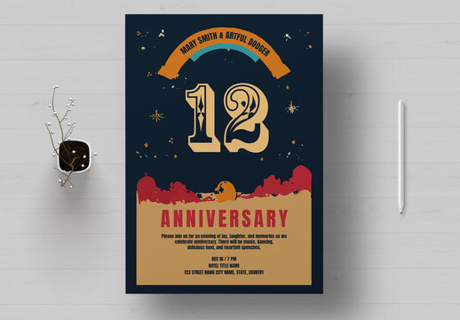 Anniversary Invitation Card Template