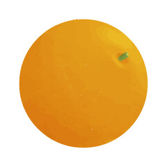 Watercolor vector illustration of an orange in childish style.