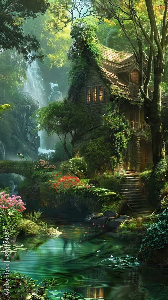 Wall mural Peaceful haven surrounded by the beauty of nature