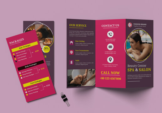 Spa And Beauty Salon Tri Fold Brochure