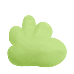 Watercolor vector illustration of a bush in childish style.