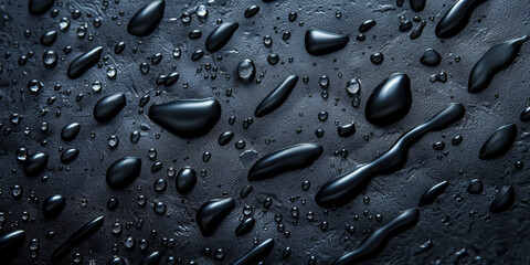 water droplets on a black background, water texture surface, water drop texture on black background