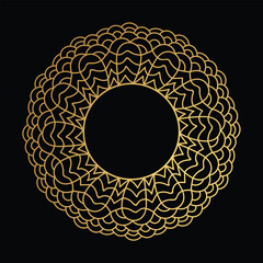 Decorative mandala with golden colour circle design frame , mandala background