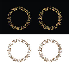 Obraz premium Decorative mandala with golden colour circle design frame , mandala background