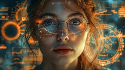 Painted Beauty: Portrait of a Woman with Artistic Makeup