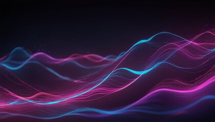 abstract wave background with pink blue glowing neon Data transfer concept