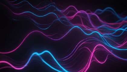 Obraz premium abstract wave background with pink blue glowing neon Data transfer concept
