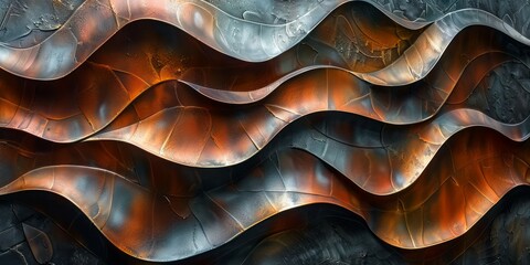 abstract metallic background with waves and holes.