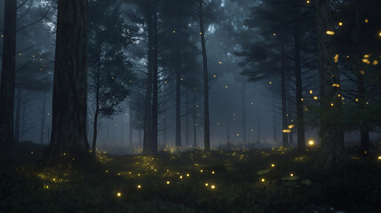 fireflies burning brightly