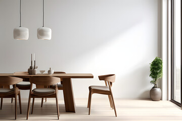 modern dining room with table