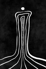 Printable wall art poster print. Hand drawn minimalism design for scandinavian interior. 