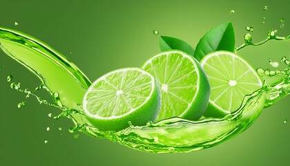 Zesty Zing: Lime Infused Green Juice Splash"