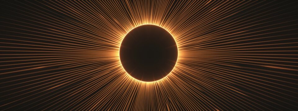 A circle with straight lines radiating out to form a frame around a blank center.