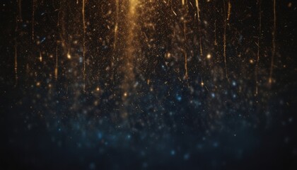 background of abstract glitter lights. blue, gold and black. de focused. banne