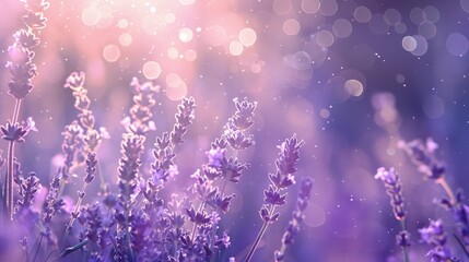 Soft Lavender Light and Sparkling Particles Radiate Tranquil Contemplative Sensations