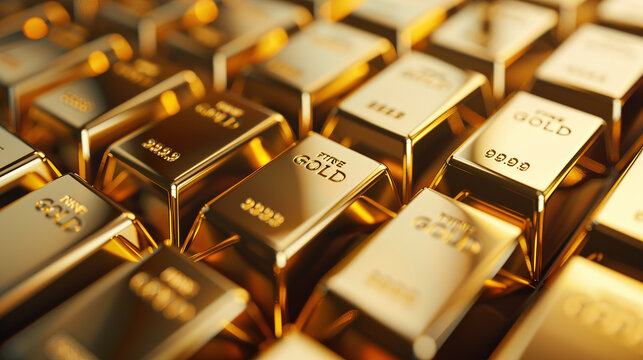 Gold bars stocks, gold brick tiles