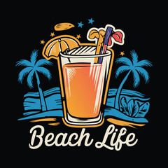 beach Life t shirt design vector graphic