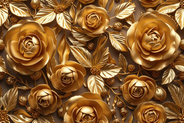 shiny gold color roses