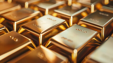 Gold bars stocks, gold brick tiles