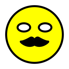 emoji Moustache Line Filled Icon Design