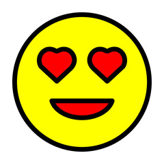 emoji love eyes Line Filled Icon Design 