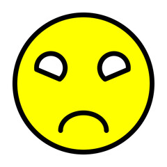 emoji mood off Line Filled Icon Design