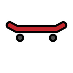 skateboard Line Filled Icon Design