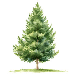 Trees front view, PNG, watercolor style vector tree, pine tree, architectural element, PNG bundle, vector clipart, transparent background