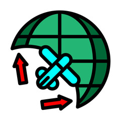 Worldwide Shipping Line Filled Icon Design