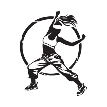 Zumba Dancer illustration. Fitness dancer vector on white background