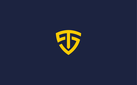 letter st with shield logo icon design vector design template inspiration