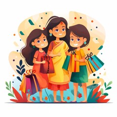 indian festive season shopping vector logos branding " ai generated "