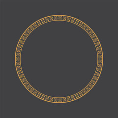 Golden Vintage frame Ornament in Circle Size.Golden Ring Border ornament.Suitable for wedding invitation card.