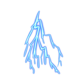 Lightning bolt isolated illustration on transparent background.