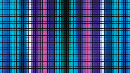 Colorful mosaic background. Abstract colored LED squares. Technology digital square multicolored background. Bright pixel grid background. Vector illustration.