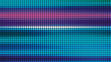 Colorful mosaic background. Abstract colored LED squares. Technology digital square multicolored background. Bright pixel grid background. Vector illustration.
