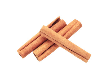 Cinnamon sticks isolated on white background