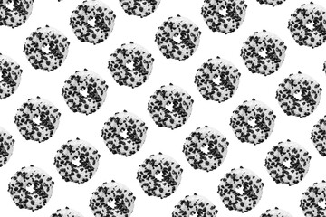 Cookie donut pattern on white background