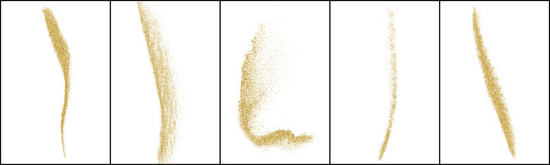 Gold Glitter Texture on White Background. Golden Pattern. Light Yellow Confetti Explosion. Collection Vector Illustration. EPS 10	