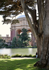 vintage rotunda and colonnade in the park