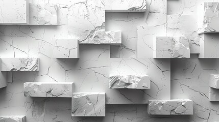 Create a seamless, high-resolution texture of marble tiles. The tiles should be white and have a rough, cracked surface.
