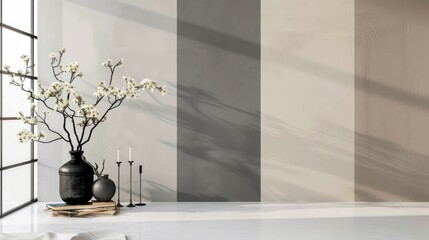 Neutral color palette with space for custom branding or advertising