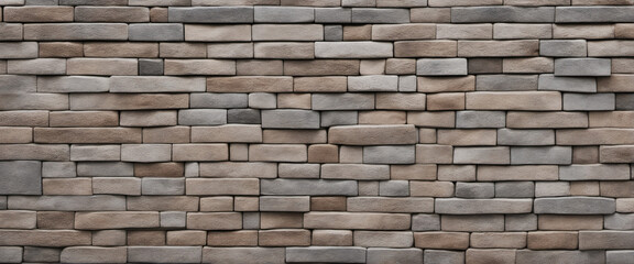 Obraz premium Natural gray grey brown stone brick wall texture 