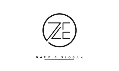 ZE, EZ Z, E Abstract Letters Logo Monogram
