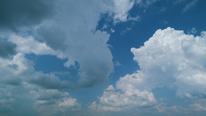Summer cumulonimbus clouds. White clouds nature cloudscape background. Beautiful cumulonimbus cloud...
