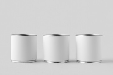 Food tin can packaging mockup, medium size.