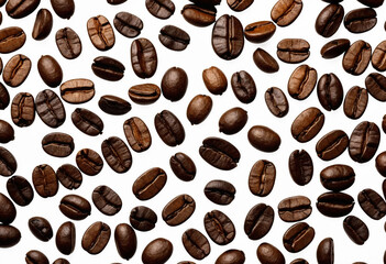 Obraz premium A white backdrop highlights coffee beans