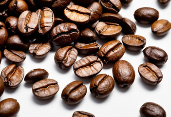 Obraz premium A white backdrop highlights coffee beans