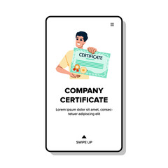 accreditation company certificate vector. certification approval, verification authentication, qualification recognition accreditation company certificate web flat cartoon illustration