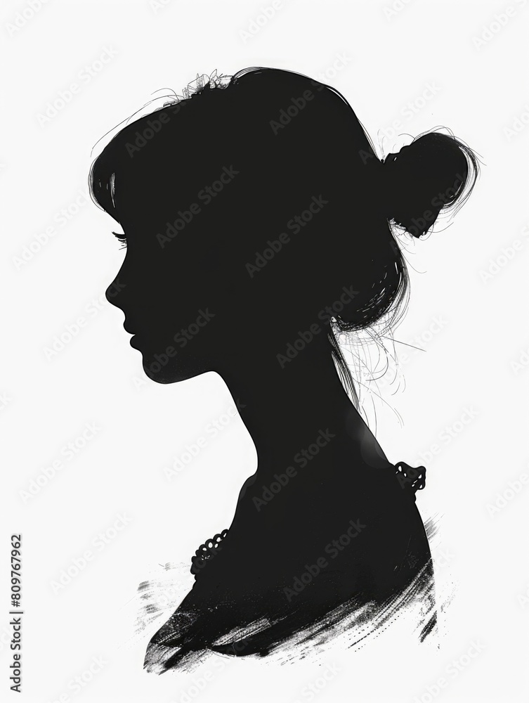 Sticker A woman's silhouette is drawn in black and white